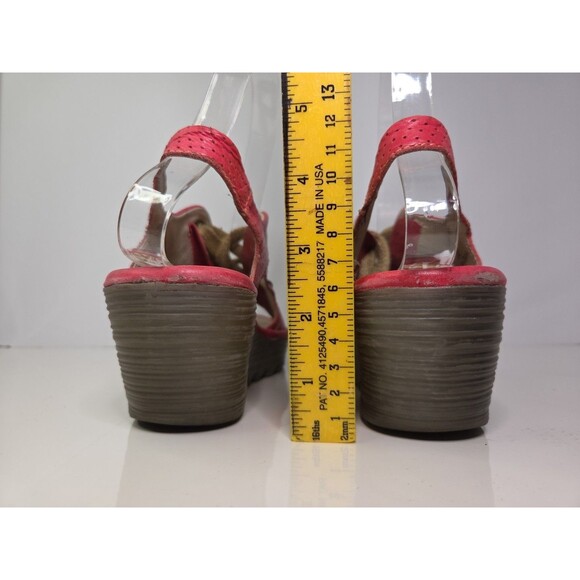 Fly London Hot Pink Leather Lace-Up Peep Toe Clogs Funky Unique Sz EU 36 - Picture 4 of 8